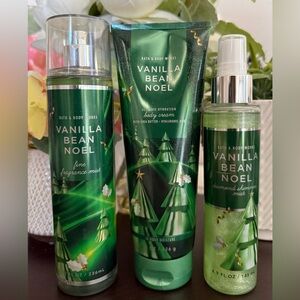 🆕🎄 BATH & BODY WORKS “VANILLA BEAN NOEL“ 3 PIECE BODY CARE SET. FULL-SIZE. NEW.